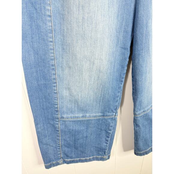 Anthropologie Pilcro Izzie Relaxed Pull On Barrel Jeans Large Cropped Wide Leg - Picture 8 of 12